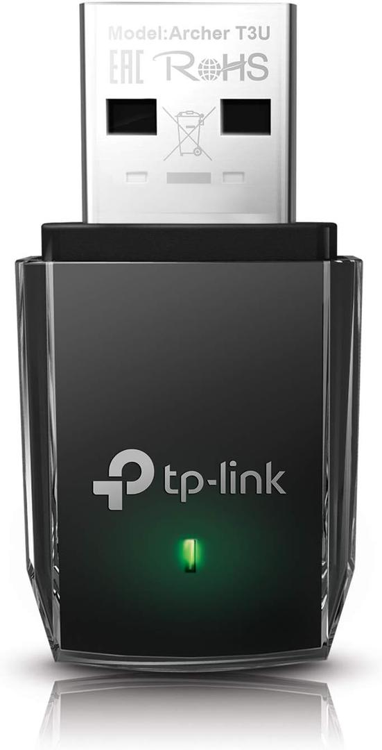 TPLink AC1300 USB WiFi Adapter(Archer T3U) 2.4G/5G Dual Band Wireless Network Adapter for PC Desktop, MUMIMO WiFi Dongle, USB 3.0, Supports Windows 11, 10, 8.1, 8, 7, XP/Mac OS X 10.910.14