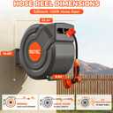 Upgraded Retractable Garden Hose Reel 5/8" x 100 ft 9 Pattern Nozzle Any Length Lock Wall-Mounted Automatic Slow Return 180 Swivel UV Resistant Heavy Duty Hose Reels for Outside