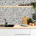 Jeweluck Peel and Stick Wallpaper Polka Dot Wallpaper Stick and Peel 17.7” x 196.8” Black Dot Contact Paper Decorative Black and White Wall Paper Removable Self Adhesive Vinyl Walls for Bathroom