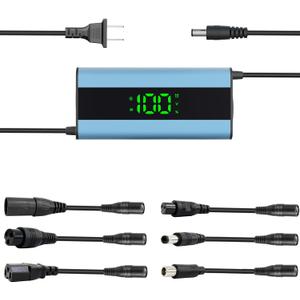 54.6V 3A Electric Scooter Charger 6 in 1 Plugs Universal,for 48V Electric Scooter Ebike Lithium Battery, Smart Display, Fast Charging, Overcharge Protection, Compatible with Multiple Models (54.6 3A)
