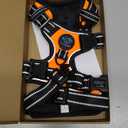 PHOEPET No Pull Dog Harness Medium Reflective Front Clip Vest with Handle,Adjustable 2 Metal Rings 3 Buckles,[Easy to Put on & Take Off](M, Orange)