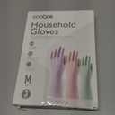 COOLJOB 3 Pairs Colorful Household Gloves with Cotton Liner & Non-slip Grip, Water Resistant Reusable Dish Washing Rubber Gloves for Kitchen & Bathroom Cleaning, Medium (Assorted Colors), Medium