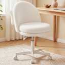 GTPLAYER Velvet Tall Office Chair with Wheels Vanity Chairs with Back, Versatile Height Use: Office to Bar Stools Small Ergonomic Comfy Armlees Computer Desk Chair with Bow Lumbar Pillow for Gift, 25 Inches X 40 Inches X 22 Inches