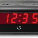 GPX C224B Dual Alarm Clock AM/FM Radio with Red LED Display (Black)