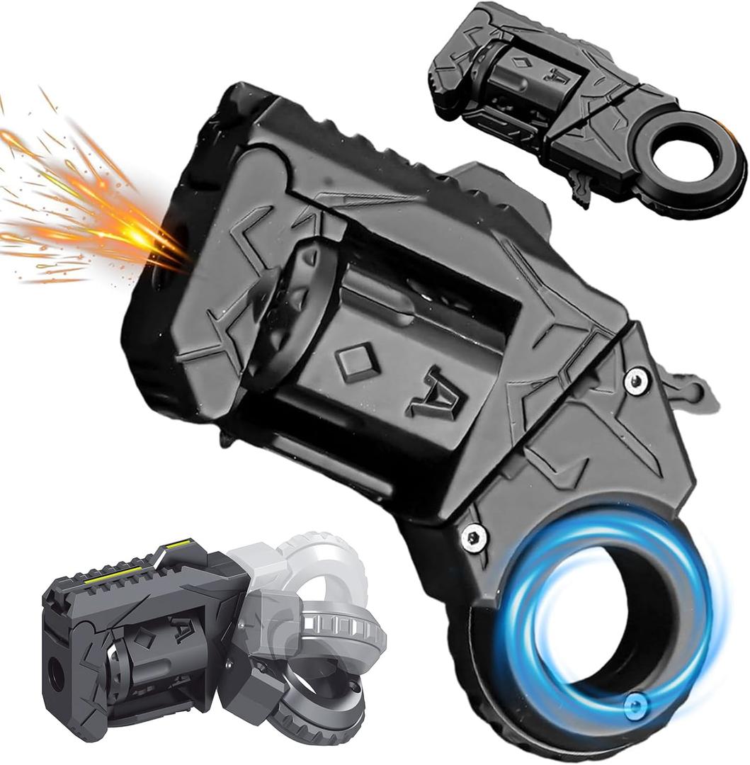 Stress Relief Fidget Toys, Alloy Metal Fidget Slider Toy, Dual Form Transformable, 4.33 in Decompression Toy Adults Handheld Help Relieve Stress, EDC Anxiety Relief Gadget Gift (Black)