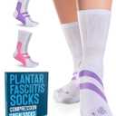 Doctor's Select Plantar Fasciitis Socks - 2 Pairs | Compression Crew Socks for Plantar Fasciitis Relief | Arch Support Socks