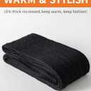 Women's Thigh High Socks - Over The Knee, Cable Knit Warm Boot Socks, Stretchy Cotton Blend Long Sock for Women (7, Black Black)