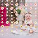 12 Pcs 79.2 ft Artificial Flower Garland Hanging Decorations Fake Floating Floral Garlands Dangling Flower Decorations for Party Background with Hooks for Birthday Home Garden(Cute Style)