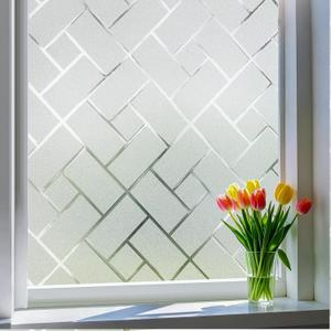 Coavas Frosted Window Privacy Film Static Cling Non-Adhesive for Glass Windows, Heat Control UV Blocking Sun Blocking Anti Glare, Day and Night Bathroom Home Office Cover, 35.4"x78.7" (White)