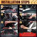 Gloss Black Engine Compartment Surround Overlay,Carbon Fiber Pattern Engine Bay Panel Cover Trim Side Panel Center Strut Cover for Corvette C8 Stingray Z51 2020+ for C8 Z06 /E-Ray 2023+