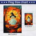 FLAGWIX Halloween Decorations Outdoor Flag - Boo Flags for Outside 11.5"x17.5" - Outdoor Halloween Ghost decorationsfor for Yard Garden Porch, Holiday Gifts for Women Men (Flame  Haunted Glow)
