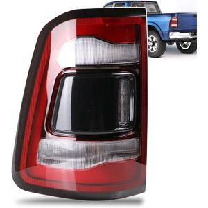 LED Tail Lights Black Cover w/o Blind Spot Detection Compatible With 2019-2023 Dodge Ram 2500 Left Driver Side Replace 68361719AD