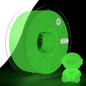 Creality 3D Luminous PLA Printer Filament, 1.75mm Glow in The Dark Shiny Firefly Green PLA Filament for 3D Printing, Best with UV Lamps, 1kg Spool (2.2lbs), Green