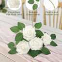 MACTING Artificial Flower Roses 30PCS Fake Flowers with Stem Real Touch Foam Roses DIY Bouquet Arrangements Table Centerpieces Party Bridal Shower Summer Wedding Decor, White
