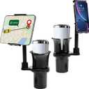 Nicynin Cup Holder Tablet Mount for Car, Dual Rotate Phone Stand Cup Holder Expander for Truck Road Trip Essentials Compatible with 4-11 iPad iPhone Cell Phone
