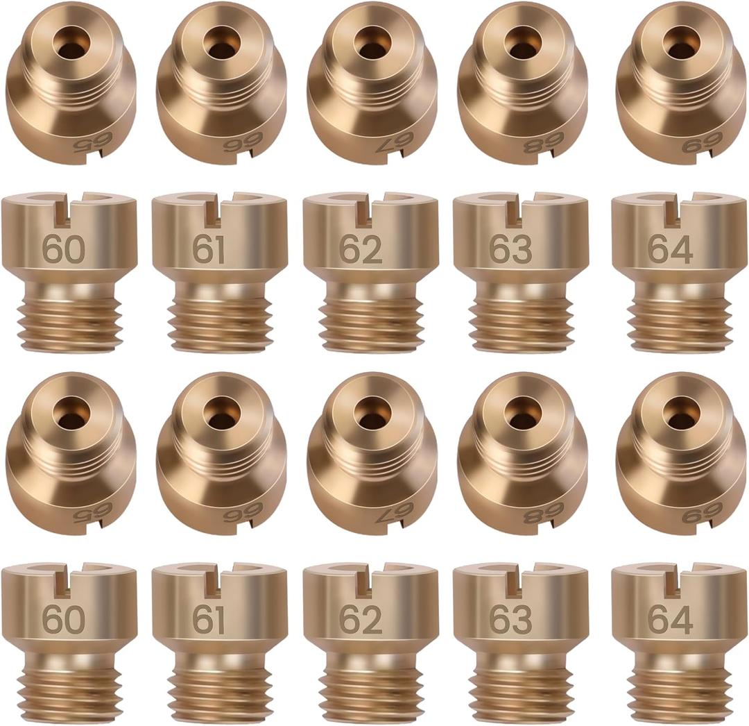 Carburetor Main Jets Kit Compatible with Holley Style Carburetors (2 each 60-61-62-63-64-65-66-67-68-69)