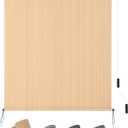 KELIXU Patio Shades Roll Up Outdoor Blind, 60" W x 96" H Cordless Sun Shade Privacy Screen with 90% UV Protection Exterior Roller Shade Cloth for Porch Pergola Backyard Windows Balcony, Walnut