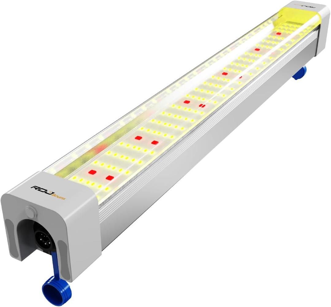 RDJ Bouns Under Canopy Grow Light for Grow Tent, 60W Full Spectrum with 660nm & IR, 0-10V Dimming Grow Light Bars, High Waterproof IP65, Daisy Chain, 24 Inch for Indoor Hydroponic Plant Growing（U60）