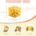 Cheese Squishy Stress Relief Toy,Soft Slow Rising Sensory Food Fidget Toy,Cute Squeeze Stress Balls for Adults,Anxiety Relief Calming Fidget for Office Home Travel