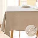 AUSSPVOCT Textured Polyester Tablecloth Rectangle 52x70 Waterproof Spill-Proof Wipeable Table Cloth Wrinkle Free Dining Table Cover for Birthday Farmhouse Spring Tablecloths Up to 36‘'X54''