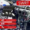 SWRT Wire Harness Tape, 3/4 Inch 40 Feet, 16 Packs (640 Feet Total), Self-Adhesive Black Cloth Electrical Tape for Automotive Use, Fabric Tape Wire Wrap, High Temperature Resistance.