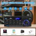 AK45 Stereo Audio Amplifier, AEXCVG Amplifier Home Audio Bluetooth 5.0 Amplifier 40W x 2, 2.0 Channel Stereo Bluetooth Receivers with SD/USB/MIC/RCA/FM/Remote Control for Home Stereo System