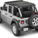 MasterTop Bimini Top Summer Soft Top - Fits Jeep Wrangler JLU JL Unlimited 4-Door 2018-2023 - Jeep Bikini Top 4 Door Jeep JL Sunshade Bikini Jeep Top Jeep Wrangler JL Sunshade (JLU Black MasterTwill) (Custom)
