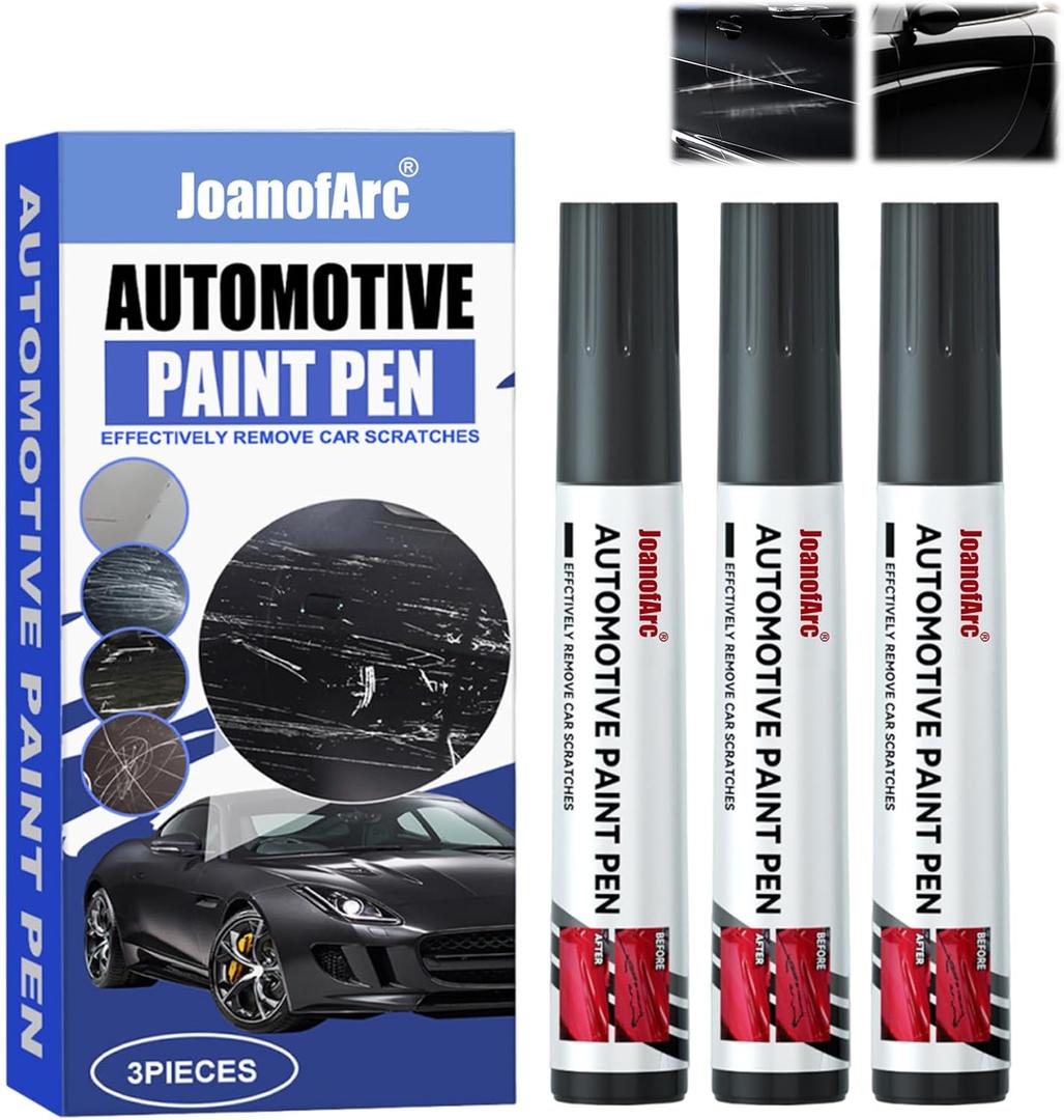 Black Touch Up Paint Pen for Cars, Car Scratch Removal Pen, Universal and Color Accurate Automotive Scratch Repair Pen, Easy DIY Paint Restoration to Use (3-pack set Black)