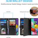 UEEBAI Wallet Case for Samsung Galaxy S23 Ultra, 9 Card Holder Slots Zipper Pocket Handbag Case Magnetic Closure Kickstand with Wrist Strap TPU Shockproof Flip Case - Black