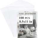 100 Pcs Resealable Magazine Bags Thick Clear Plastic Sleeves for 8.5x11 Inch Paper,Comic Book,Art Prints (Bag Size:8.75x11.06 inch)