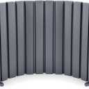 48" X 6' Soundproof Room Divider Panel, Foldable Acoustic Partition Wall with Stand and Straps, Freestanding Privacy Screen for Office Study Bedroom Studio Library, Grey