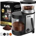 Kaffe Electric Burr Coffee Grinder (5.5oz) w/Adjustable Precise Coarseness Settings - Flat Burr - [Improved Motor] - Precision Coffee Bean Grinder for Home Use - Stainless Steel