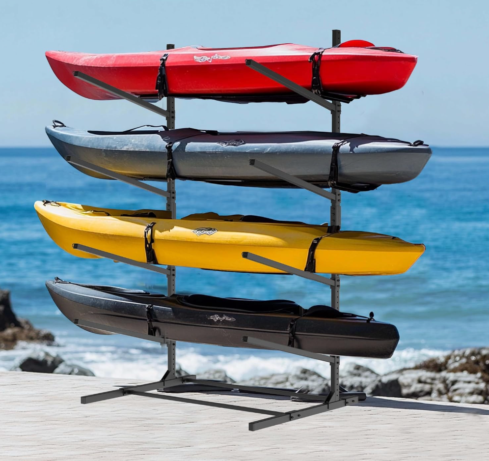 Zlinke Kayak Storage Rack, Heavy Duty Kayak Racks for Garage and Outdoor Storage, Storage Rack for Kayak, Canoe, Surfboard & Paddleboard