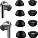 Memory Foam Ear Tips Compatible with Samsung Galaxy Buds 4 Pro, Foam Ear Buds Noise Cancelling Ear Cap Ear Plug Eartips, S M L XL 4 Size 4 Pairs,Black 8054pb
