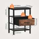 OLIXIS Nightstand with Charging Station, Beside Table with Fabric Drawers, 15.7"Dx11.8"Wx23.4"H