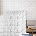 30 Pcs 3D Wall Panels, White Brick Printable 3D Wallpaper Stick and Peel, Self Adhesive Waterproof Foam Faux Brick Paneling for Bedroom, Bathroom, Kitchen, Fireplace (29.06 sq feet Coverage)