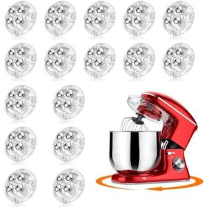 TRVL FIELDER Self Adhesive Caster Wheels, Appliance Rollers for Kitchen Appliances, 360° Swivel Universal Wheel Mini Ball Transfer Roller for Storage Box (with 4 Ball Bearings, Clear, 15 PCS)