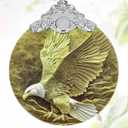 3" Stained Glass Bald Eagle Ornament, Christmas Ornament, Christmas Ornaments for Tree, Heirloom Keepsake, Gift Exchange, Gift Idea, Bauble Present