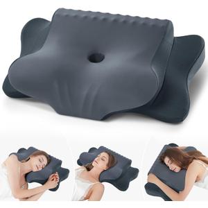Cervical Pillow,Cooling Ergonomic Orthopedic Neck Pillow with Ice Silk Pillowcase, Breathable Memory Foam Contour Pillow for Side, Back, Stomach Sleepers Cervical Pillow,Cooling Ergonomic Orthopedic Neck Pillow with Ice Silk Pillowcase, Breathable Memory Foam Contour Pillow for Side, Back, Stomach Sleepers