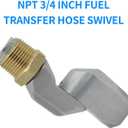 3/4" Dual NPT Threads Fuel Hose Swivel 360 Rotating Connector - Fuel Line Connect Tool & Nozzle Adapter for Diesel, Gasoline, Kerosene