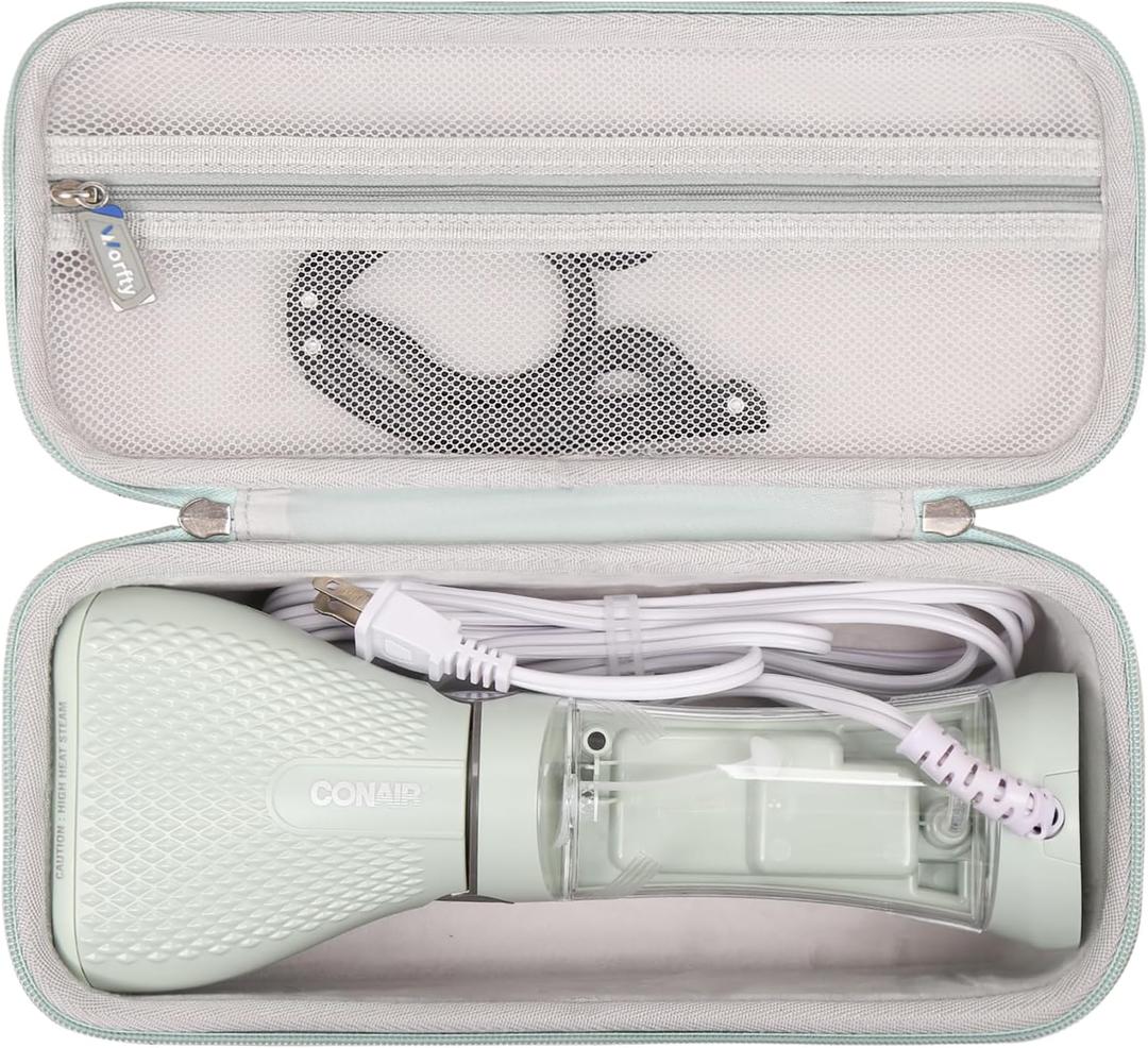 Hard Travel Carrying Case for Conair Handheld Garment Steamer, Mint Green Portable Storage Case fits for Conair Small Size Travel Steamer with Dual Voltage for Worldwide Use(Case Only)