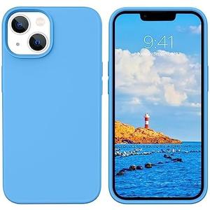 BENTOBEN Compatible with iPhone 14 Case, Liquid Silicone Gel Rubber Bumper Microfiber Lining Hard Back Shockproof Protective Phone Cover for iPhone 14 6.1",Cyan Blue