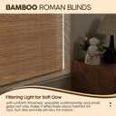 Cordless Bamboo Roman Shades, Light Filtering Bamboo Shades Blinds Window Treatment Roll Up Blind for Windows, 36" W x 64" H, Beige