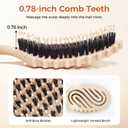 2 x Curly Hair Brush, Curl Defining Brush with Soft Boar Bristles for Combing, Shaping, and Styling Curly Hair Suitable for All Women and Men with Wet & Dry Hair (Wheat)