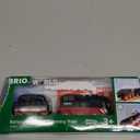 BRIO World Battery-Operated Steaming Train - 3-Piece Motorized Train Engine for Wooden Track with Lights and Kid-Friendly Steam - Interactive Play with Forward/Reverse - for Kids 3 & Up