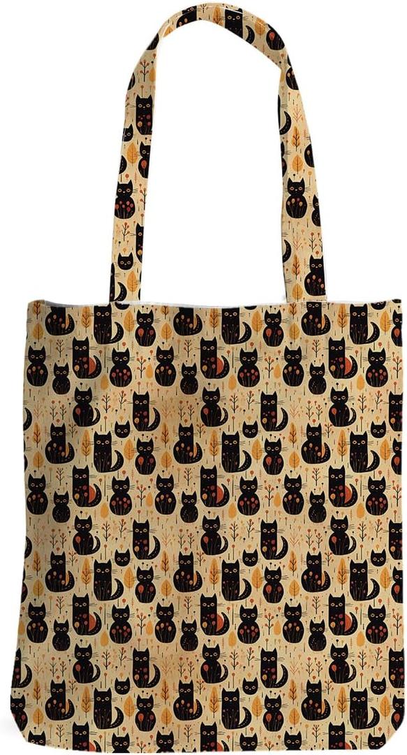 Cute Fall Halloween Cat Gifts Tote Bag for Women - Retro Autumn Beach & Reusable Grocery Bags Fall Decor for Women, Niece, Friend, Daughter - Christmas, Halloween, Thanksgiving & Birthday Gifts