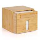 Disposable Face Towel Holder Bamboo Storage Box, Facial Towels Container Box with Drawer, Clean Towel XL Organizer for Bathroom(Excluding Facial Towels)