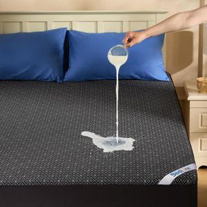 BEDLORE Twin Mattress Protector, Waterproof Noiseless Mattress Cover with Stretchable Pockets for 6-15 inches Mattress, Soft Breathable Mattress Pad Machine Washable (Dark Gray)
