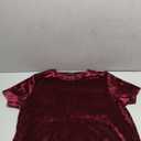 Women's Crew Neck Velvet Top Short Sleeve T-Shirt, Large