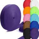 Cotton Webbing 1 inch 1.5 inch 2 inch Webbing Tote Strap Canvas Straps for Bags, 10 25 50 3.3 Yards Cotton Polyester Webbing (Purple)
